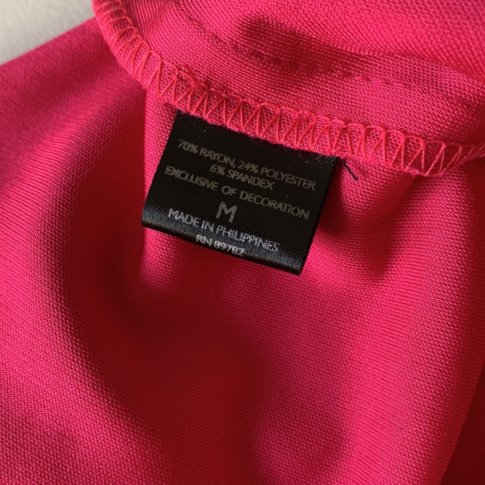Josie Natori Elegant Cowl Neck Knee-Length Sleeveless Dress Pink - Picture 11 of 15